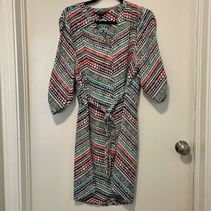 41 Hawthorn Belted Shirt Dress - L - Multicolor Stripe